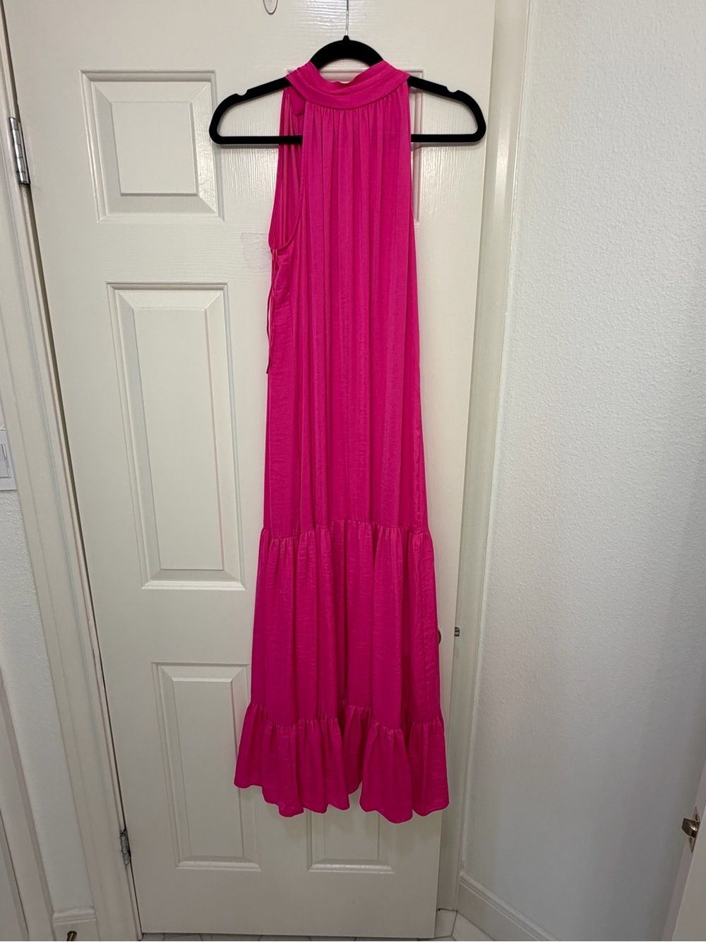 Vince Camuto Hot Pink Halter Maxi Dress